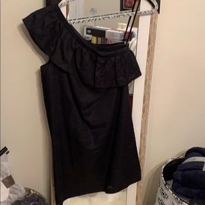 J. Crew one shoulder black dress!